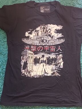 Doctor Who Black 'Attack on London' Cotton Graphic Tee | Size L